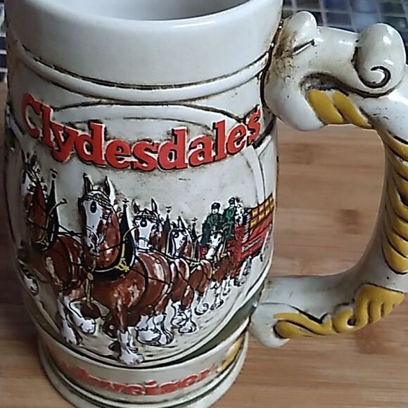 Budweiser vintage 80's Anheuser-Busch Inc Clydesdales Ceramarte beer stein meg - Picture 9 of 12